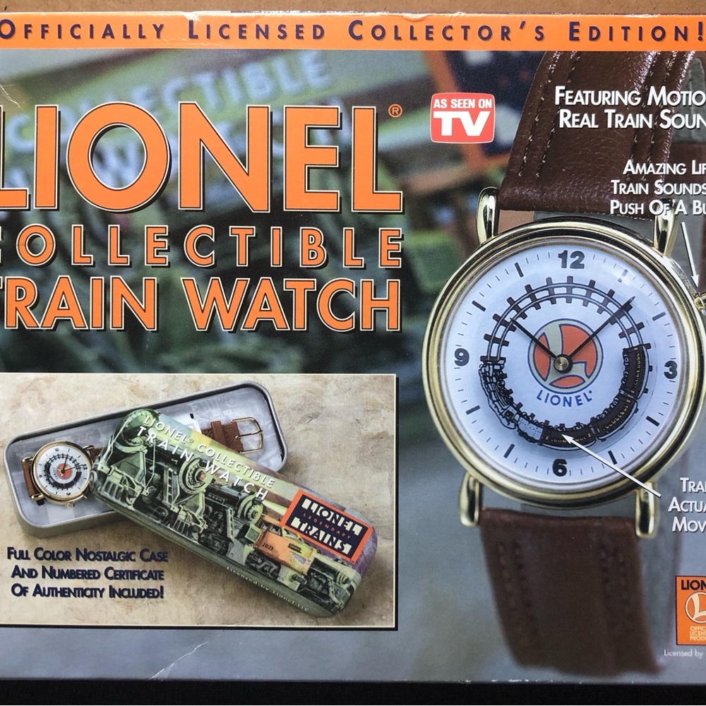 Vintage Lionel Collectible Train Watch Real Train Sounds Collector's Edition